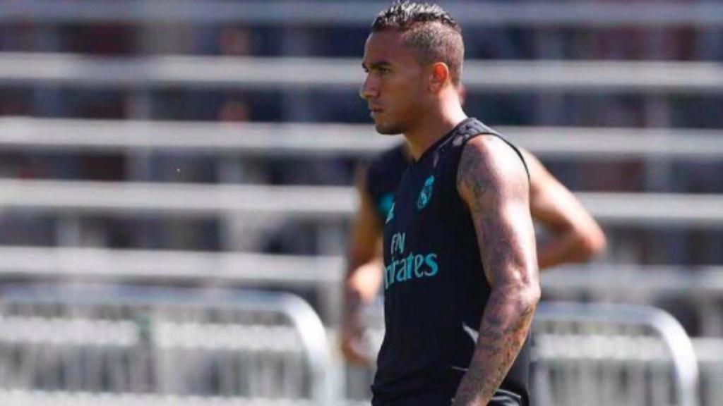 Danilo, en el entrenamiento con el Madrid. Foto Instagram (@daniluiz2)