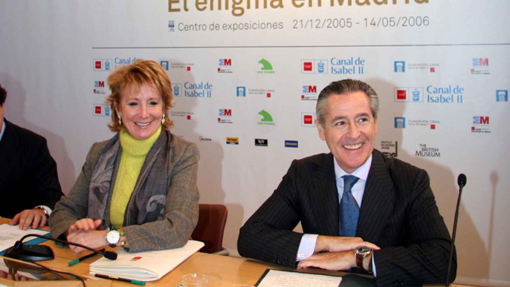 Esperanza Aguirre y Miguel Blesa durante una comparecencia en 2006.