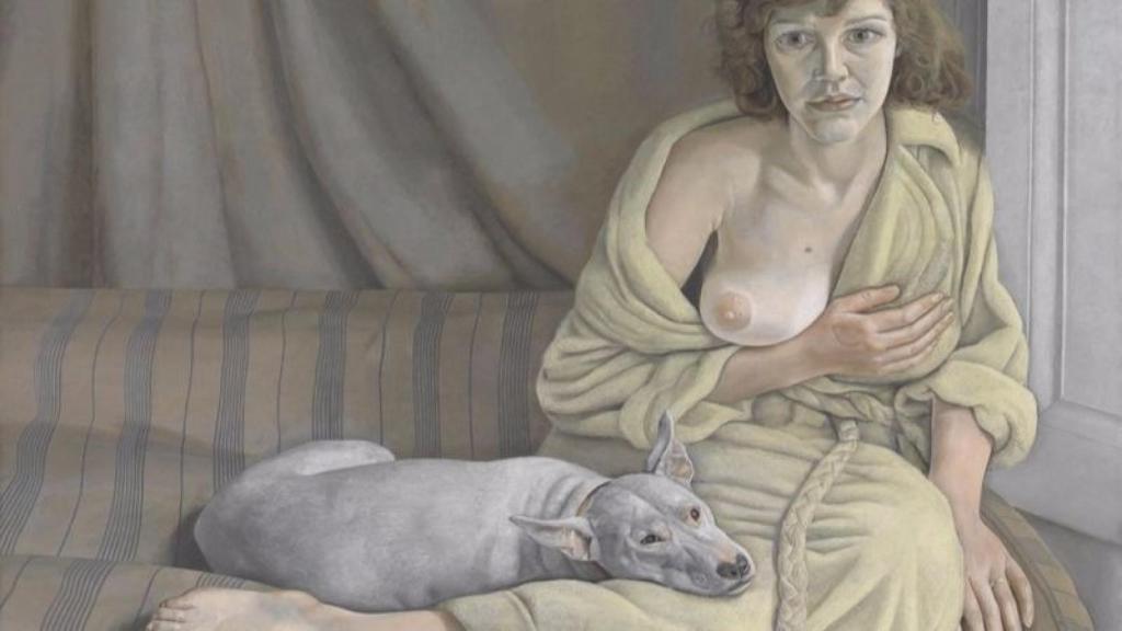 Muchacha con perro blanco, (1950) de Freud. | Foto: Tate London.