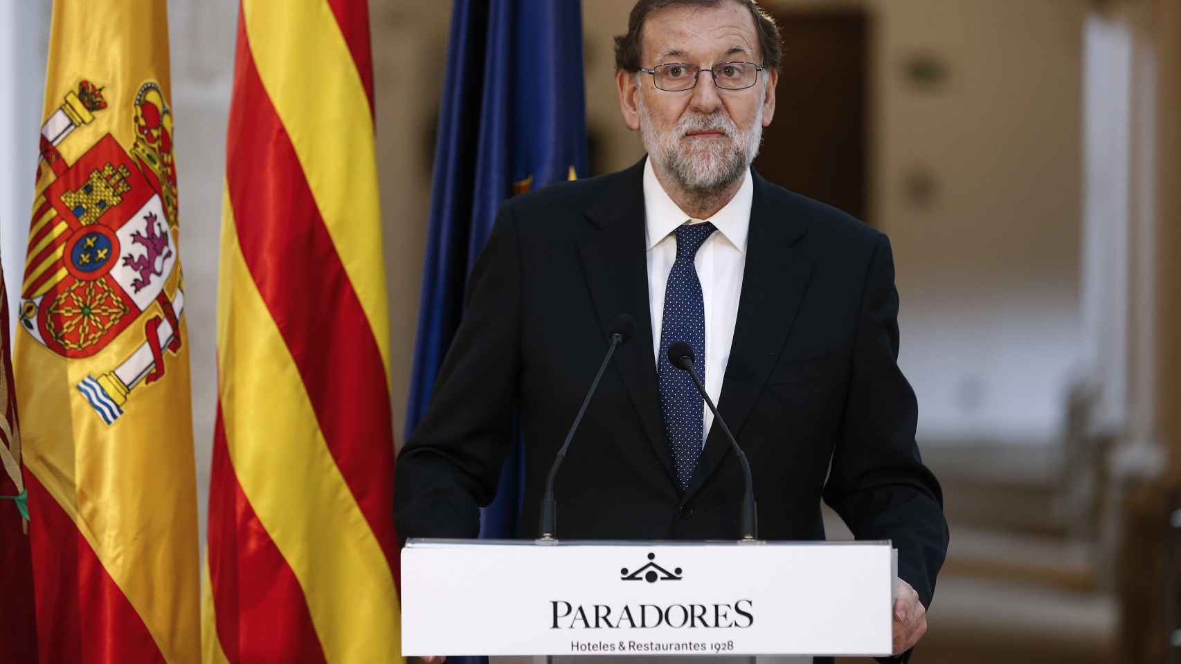 El jefe del Ejecutivo, Mariano Rajoy, en su visita a Lleida.