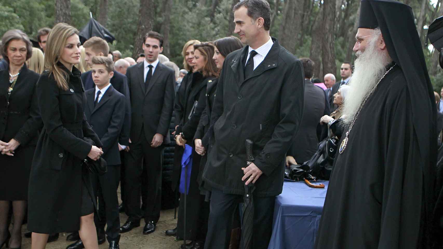 Felipe VI y Letizia en un homenaje a Pablo I en el 50 aniversario de su muerte, en Atenas (2014).