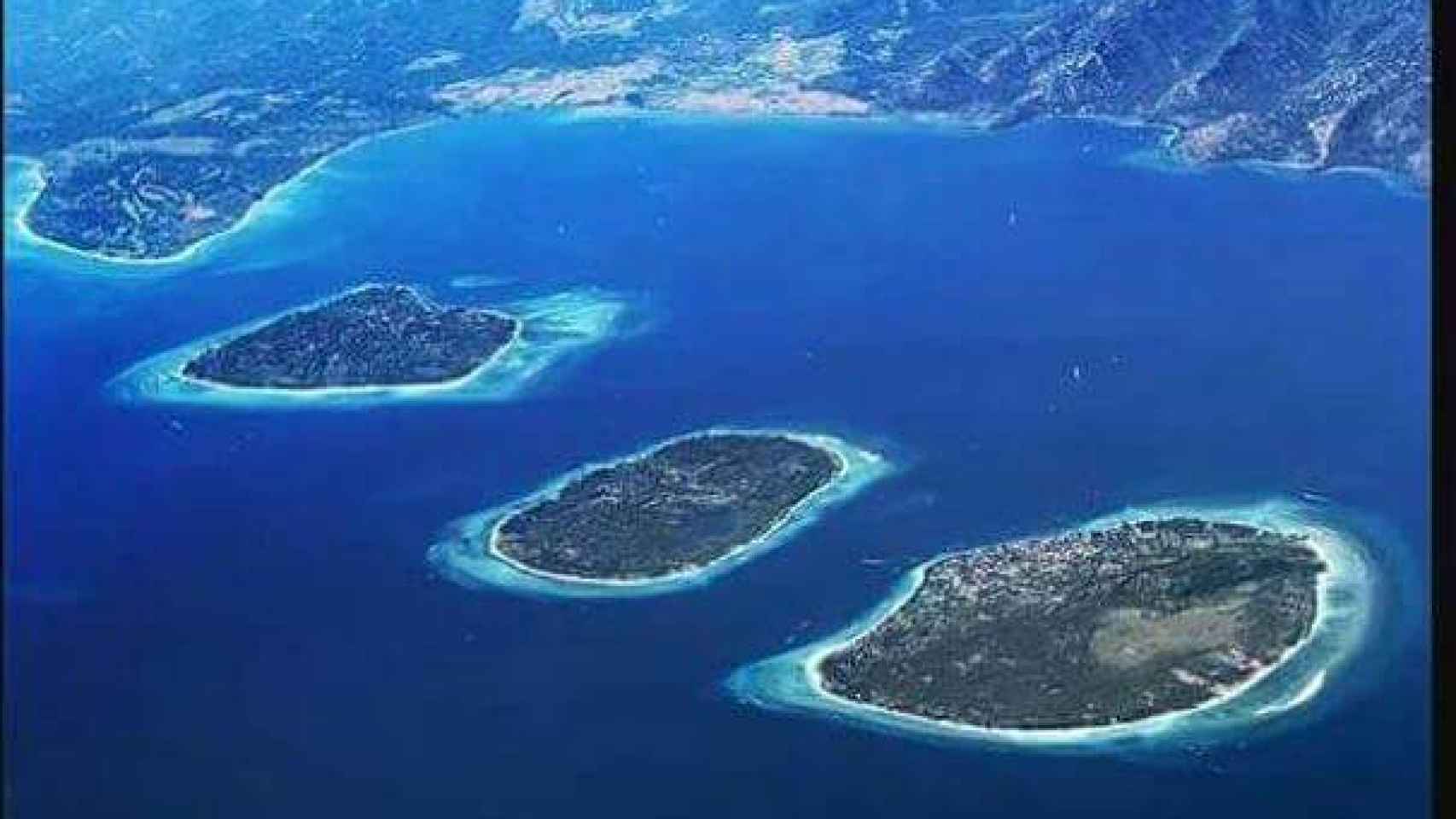 Las islas Gili Trawangan, Gili Meno y Gili Air , situadas en la costa noroeste de Lombok, Indonesia.