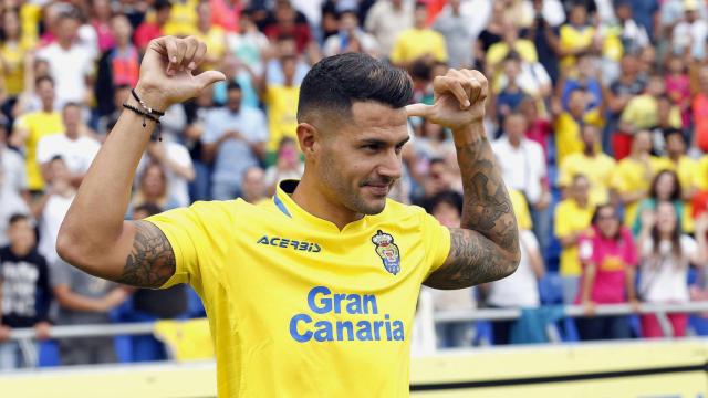 Vitolo en su presentación con la UD Las Palmas.