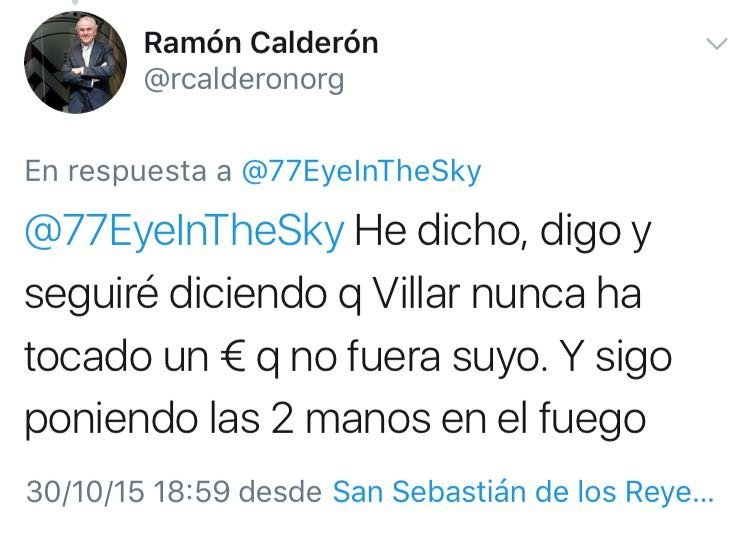 Ramón Calderón también 'se quema' por Villar: Nunca le importó el dinero
