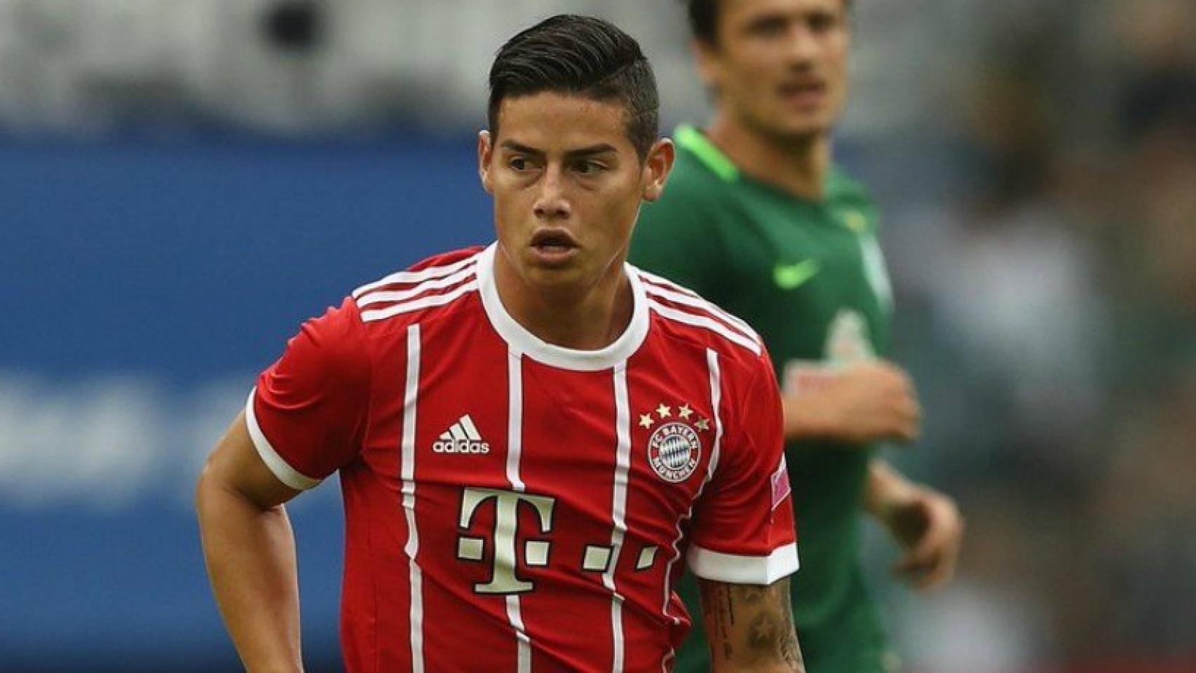 James en su debut con el Bayern. Foto Twitter (@FCBayern)