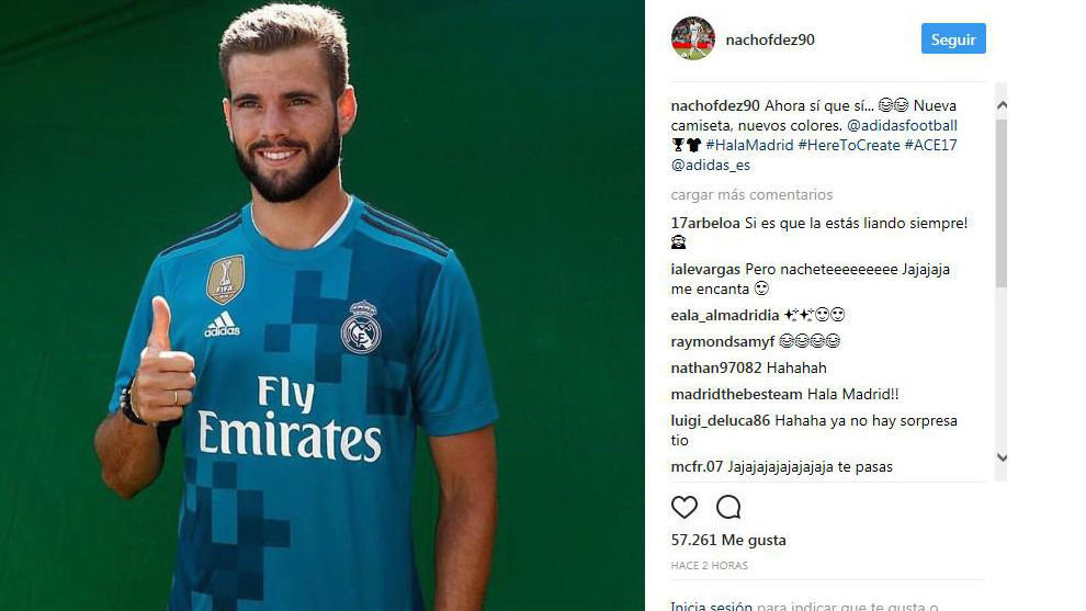 Nacho bromea con su error que filtró la tercera equipación del Real Madrid