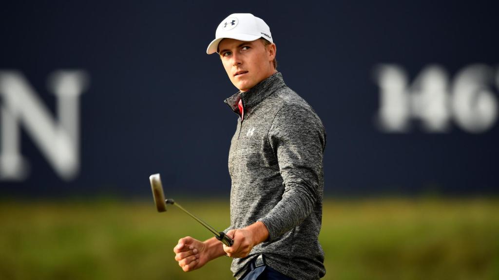 Jordan Spieth nada más cerrar la tercera jornada del Open británico.