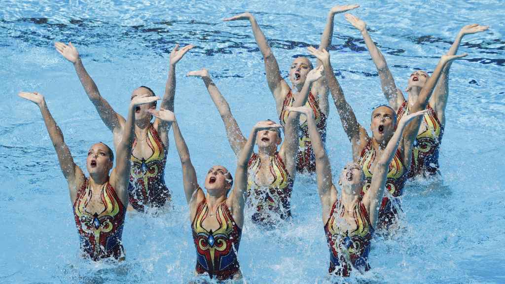 El equipo ruso de natación sincronizada.