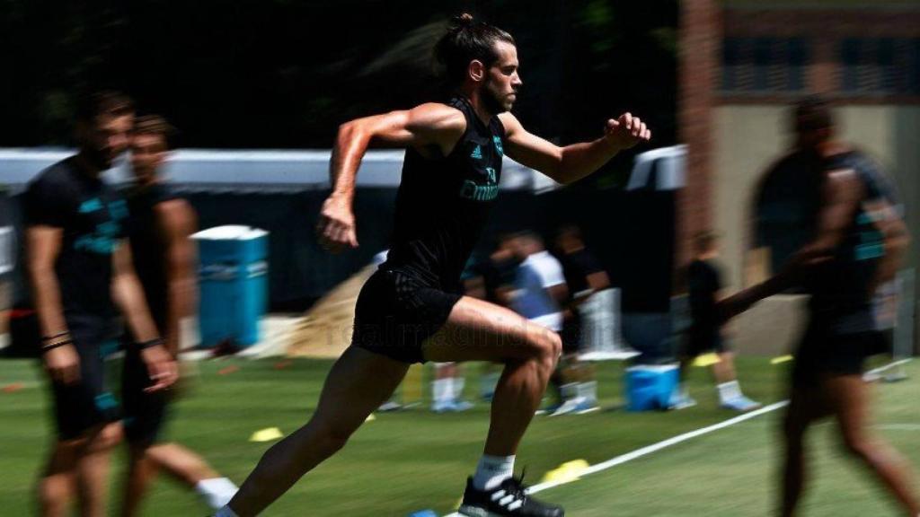 Gareth Bale en el entrenamiento.