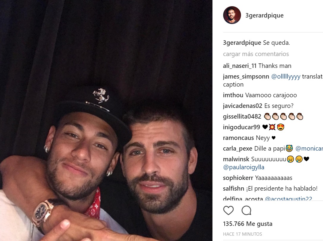 Bartomeu, becario de Piqué: Neymar se queda