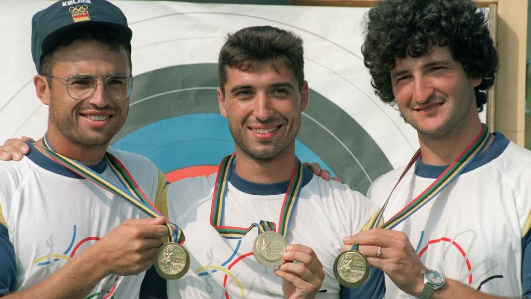 El equipo español campeón olímpico de tiro con arco.