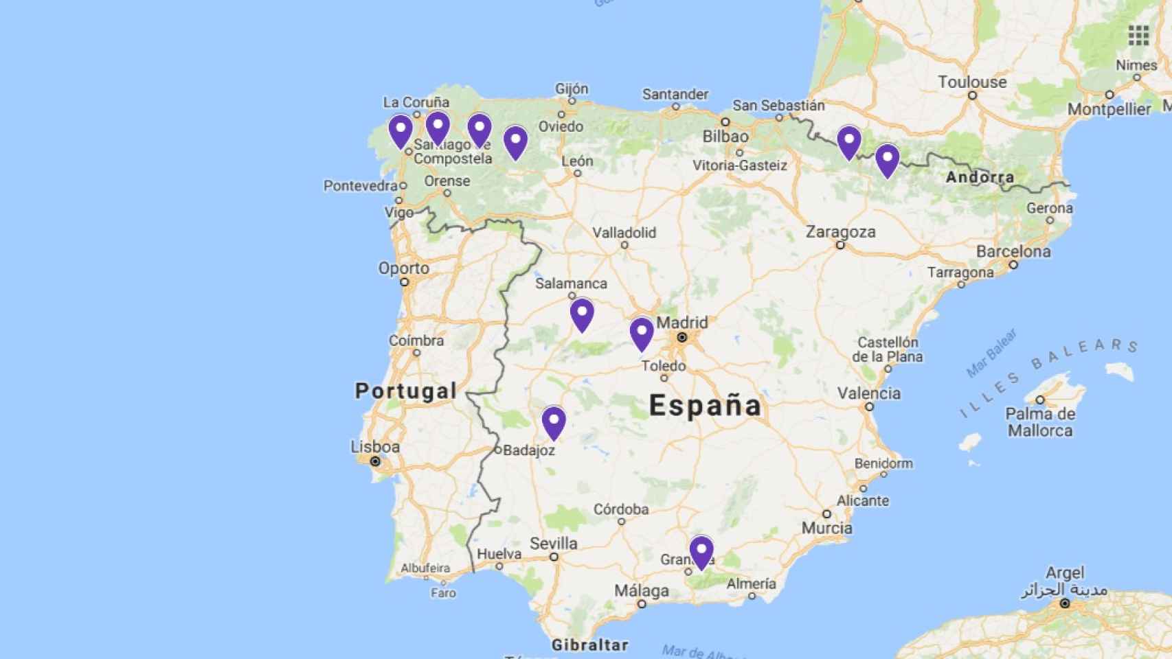 Mapa con los 10 peores ríos de España.