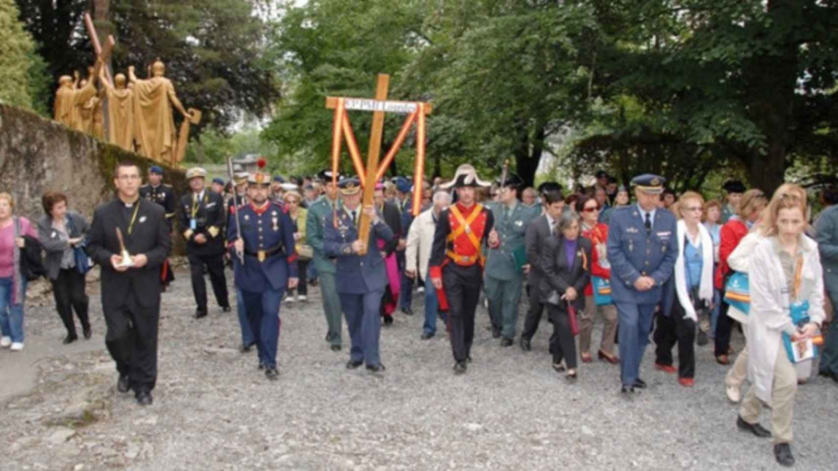 Imagen de la peregrinación militar internacional a Lourdes.