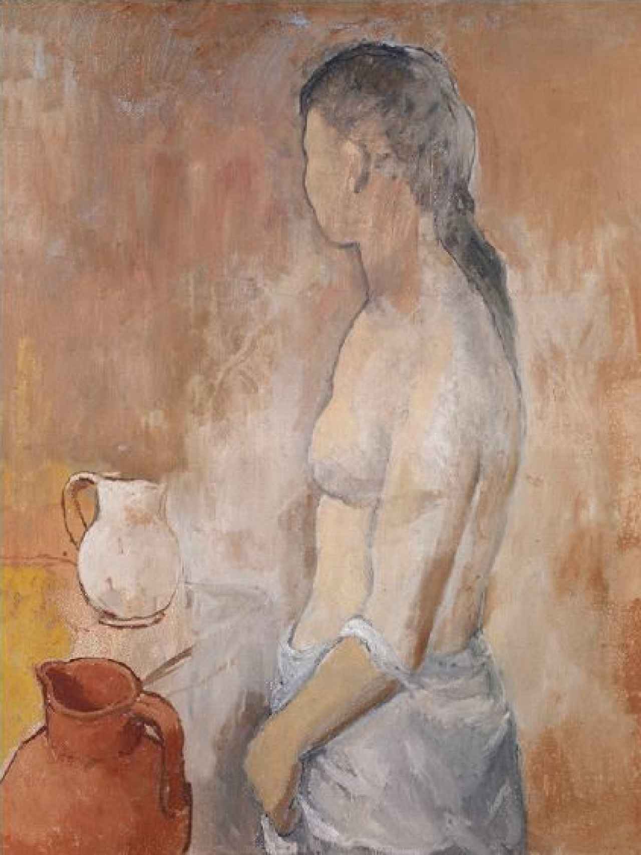 Pablo Picasso y su Demi-nu à la cruche (Desnudo de medio cuerpo con cántaro).