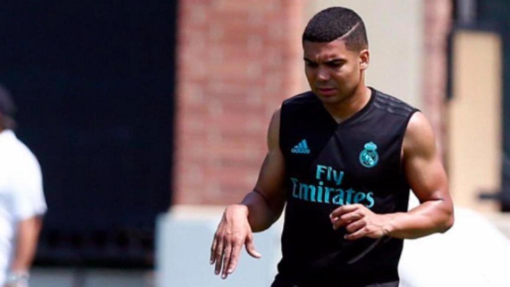 Casemiro entrena con el Madrid