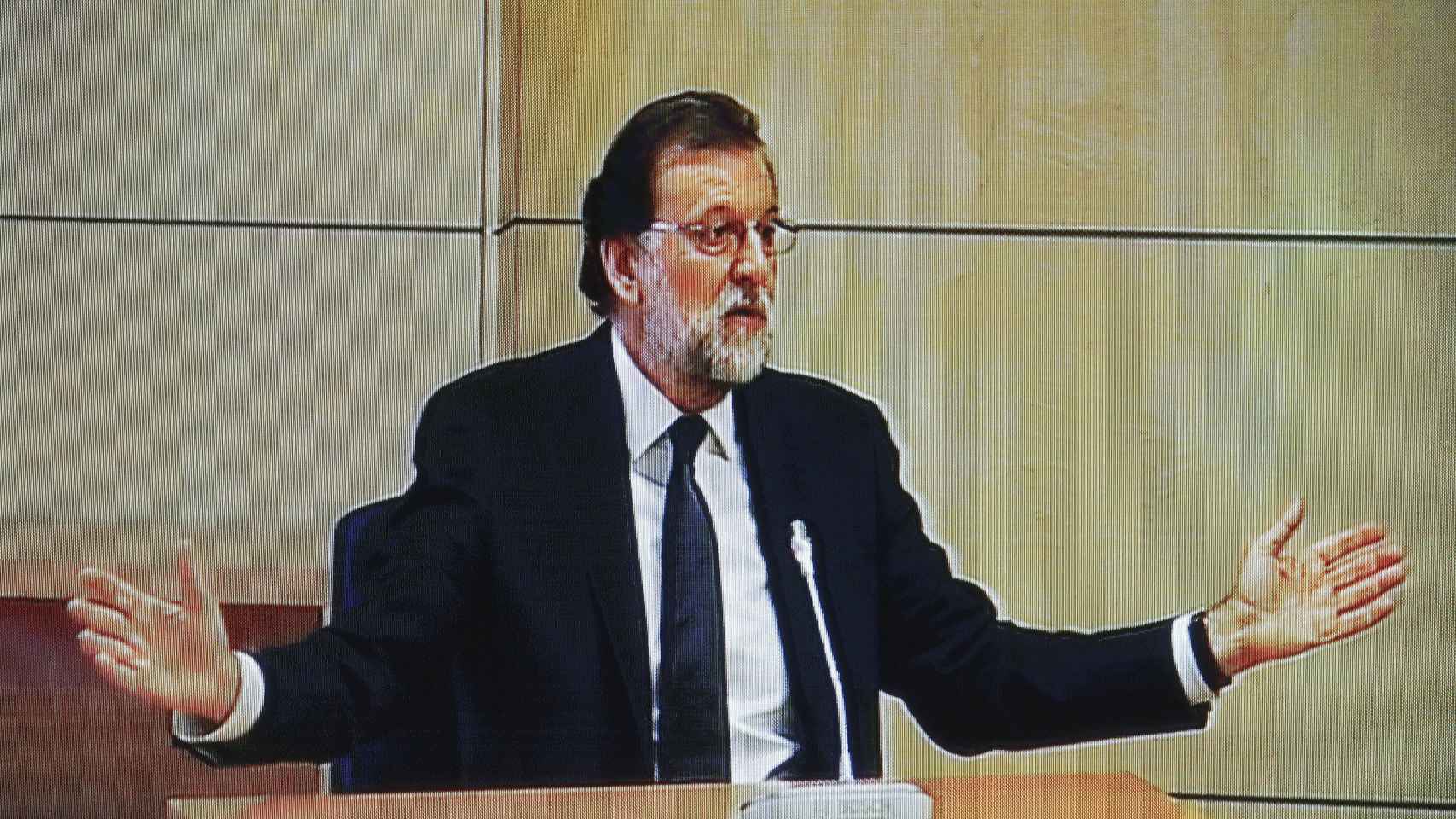 El presidente del Gobierno, Mariano Rajoy, este miércoles en la Audiencia Nacional.