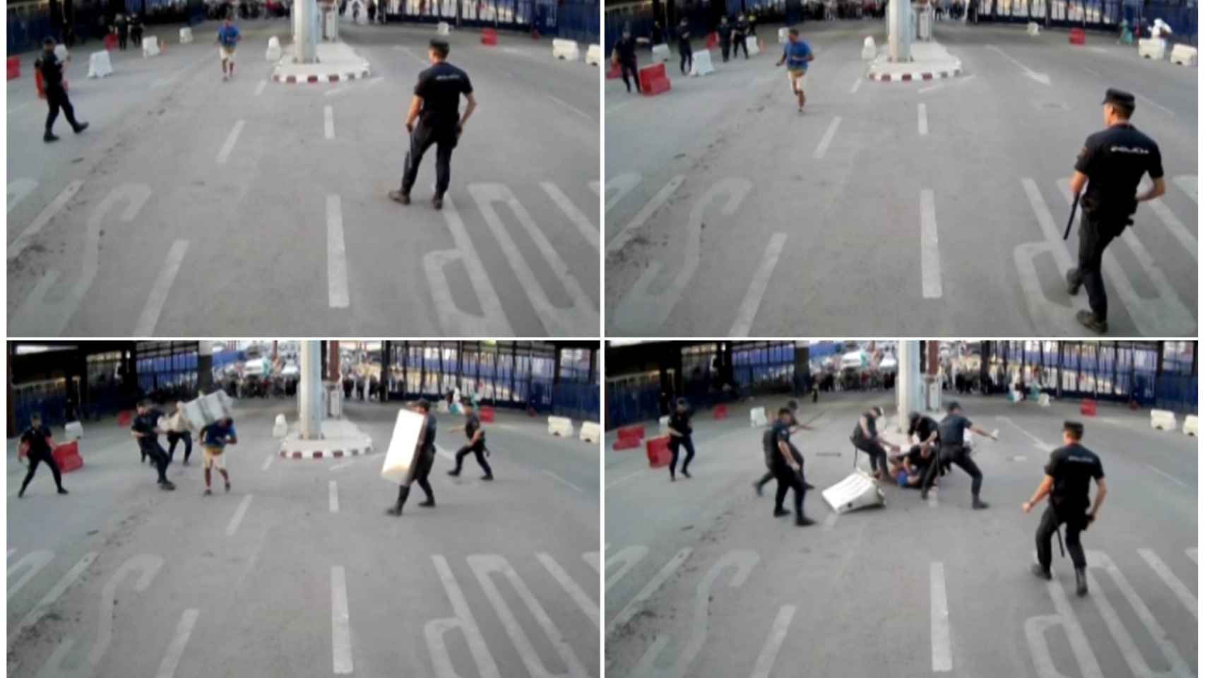 Secuencias del vídeo facilitado por la Policía Nacional con el momento del ataque.