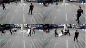 Secuencias del vídeo facilitado por la Policía Nacional con el momento del ataque.