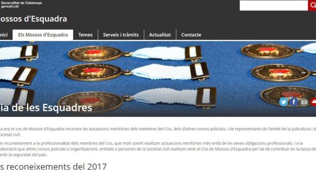 Página web de los Mossos d'Esquadra