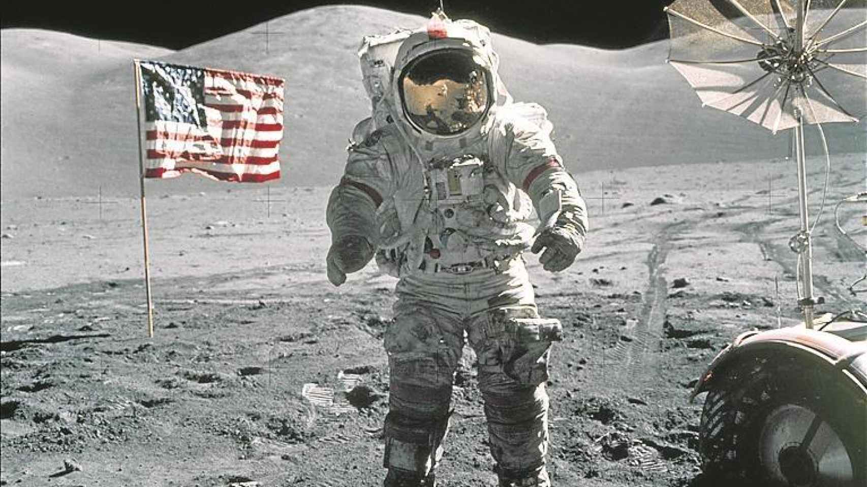 Neil Amstrong en su llegada a la Luna.