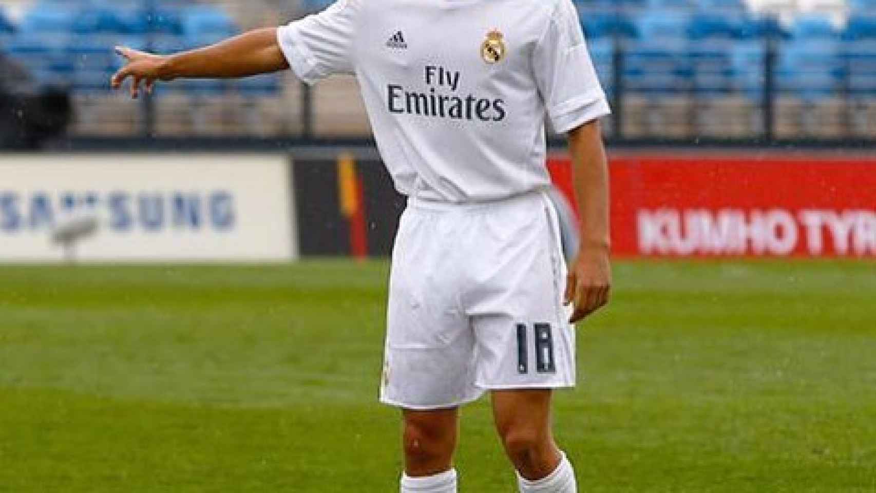 Óscar Rodríguez, en un partido con el Juvenil A del Real Madrid