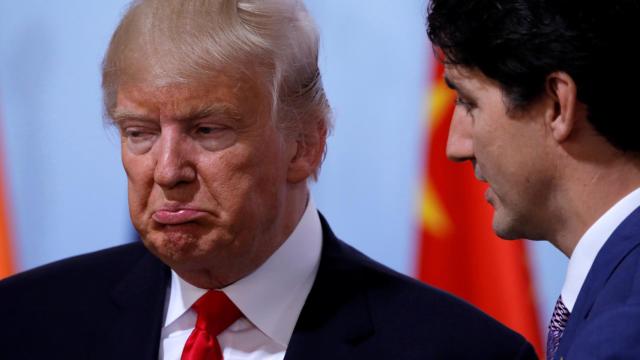 Trump y Trudeau durante la cumbre del G20.