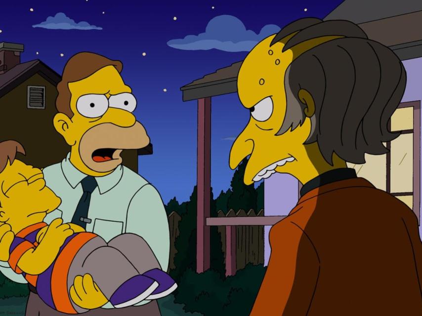 Un joven Homer junto a su padre.