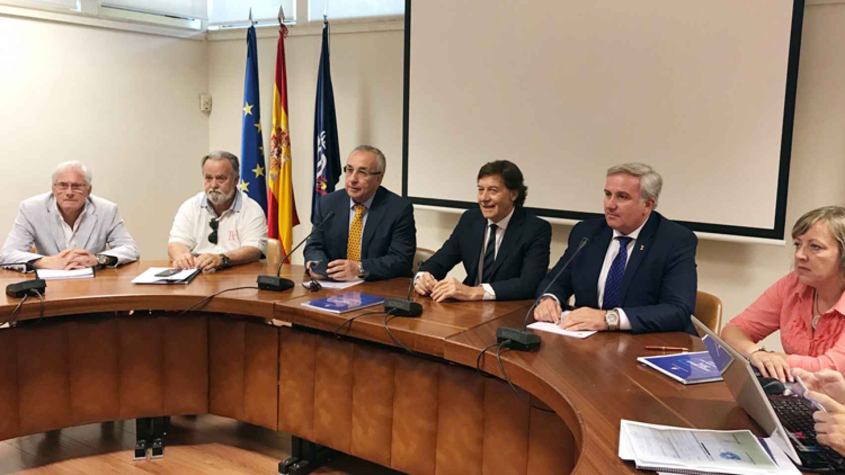 Alejandro Blanco, José Ramón Lete y Jesús Castellanos, el pasado 20 de julio en la Asamblea General de la Federación Española de Taekwondo.