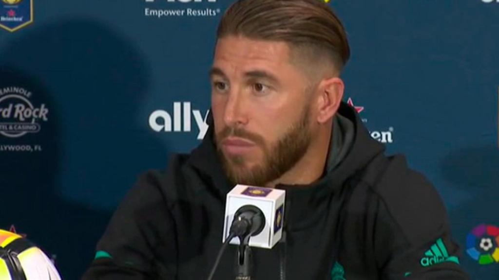 Sergio Ramos, en rueda de prensa antes de 'El Clásico' en Miami