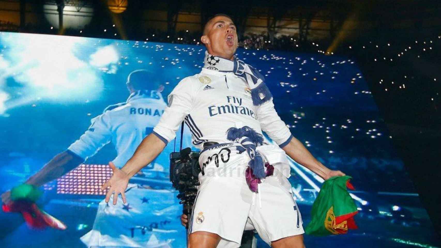 Cristiano celebra la Champions en el Bernabéu
