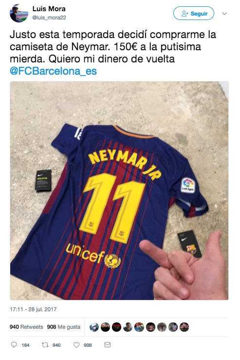 Neymar ya no cuenta con el apoyo de los culés. Foto: Twitter (@luis_mora22)