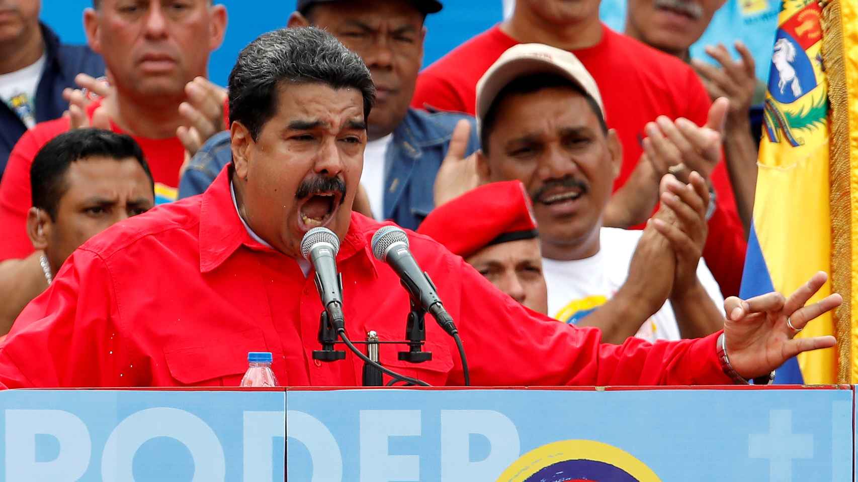 Nicolás Maduro durante el discurso de cierre de campaña en Caracas