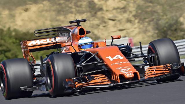 Fernando Alonso durante el GP de Hungría.