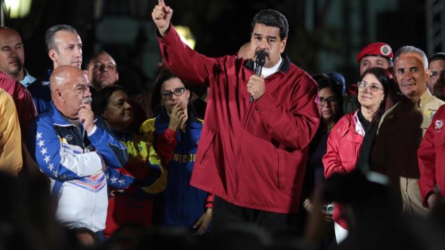 Maduro discursando en Caracas.