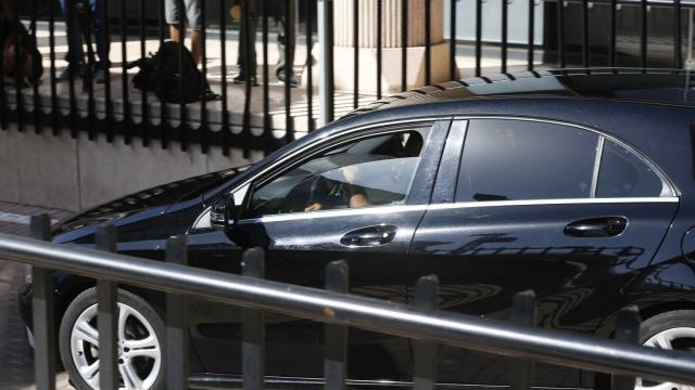 Cristiano Ronaldo, en el coche que llegó al Juzgado.