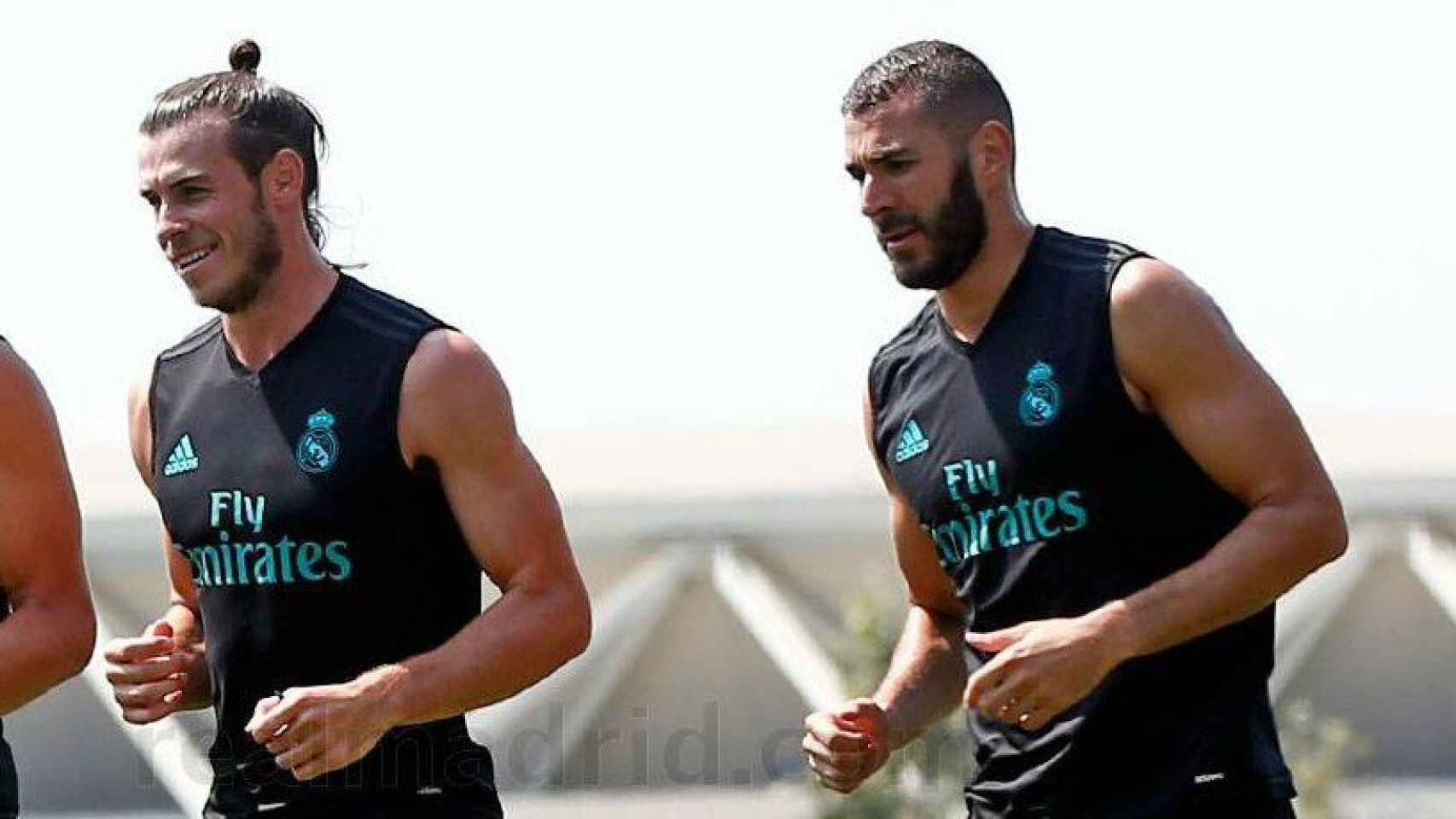 Bale y Benzema en la quinta sesión en Los Ángeles.