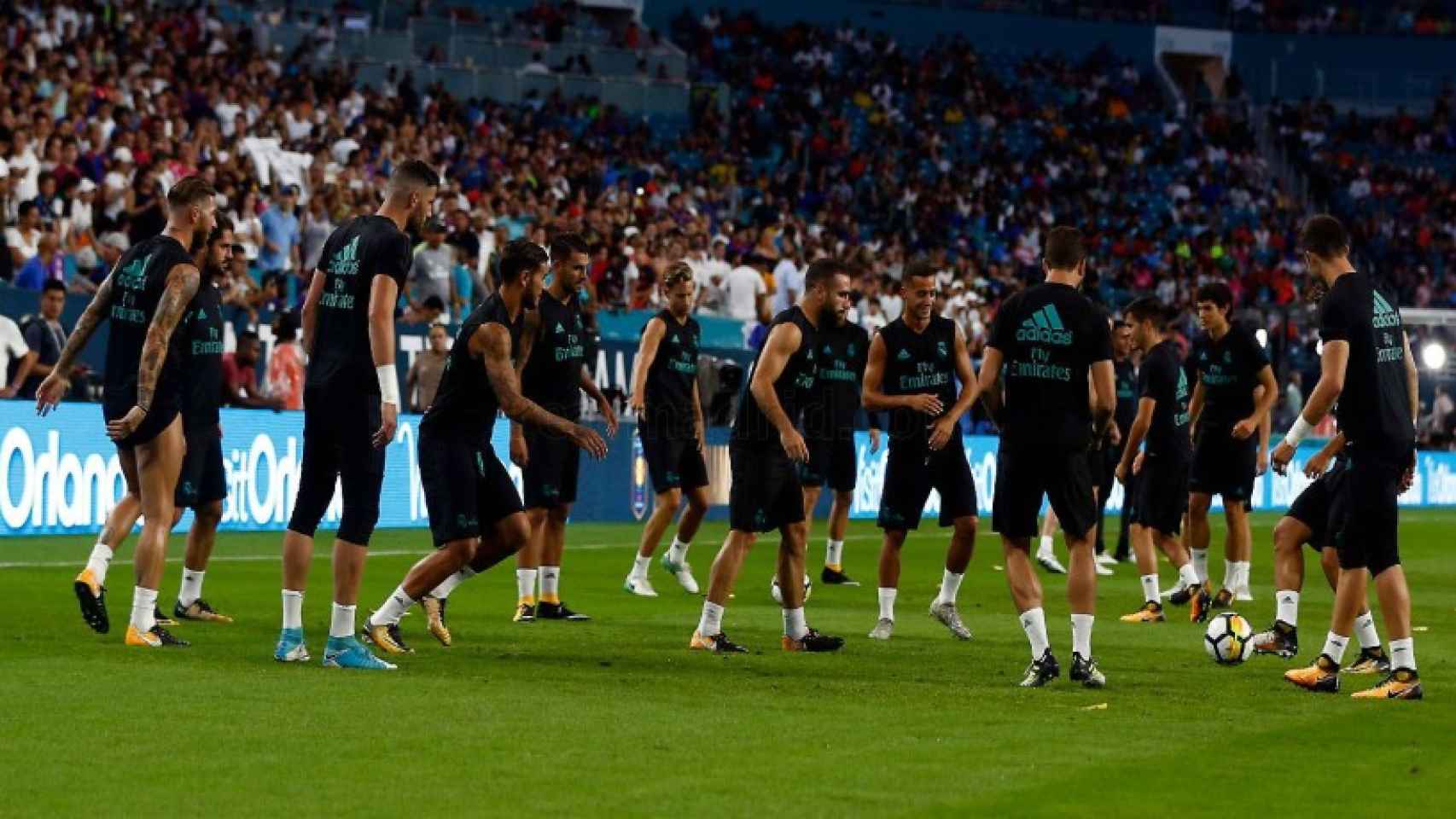 El Real Madrid se ejercita antes del Clásico.