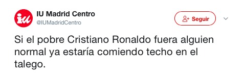 Un tuit de Izquierda Unida provoca la ira de los fans de Cristiano Ronaldo