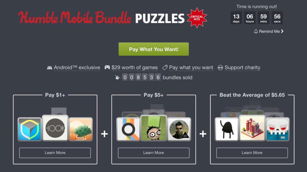 El nuevo Humble Mobile Bundle nos trae 9 juegos de puzzles