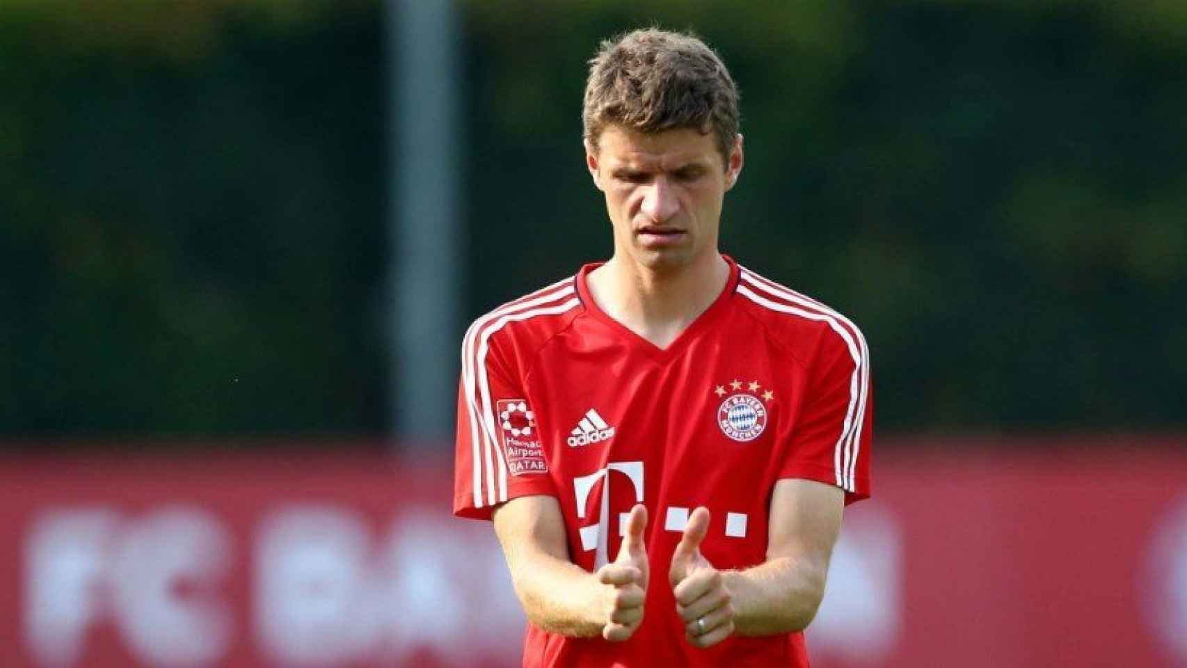 Müller en un entramiento con el Bayern Foto fcbayern.com