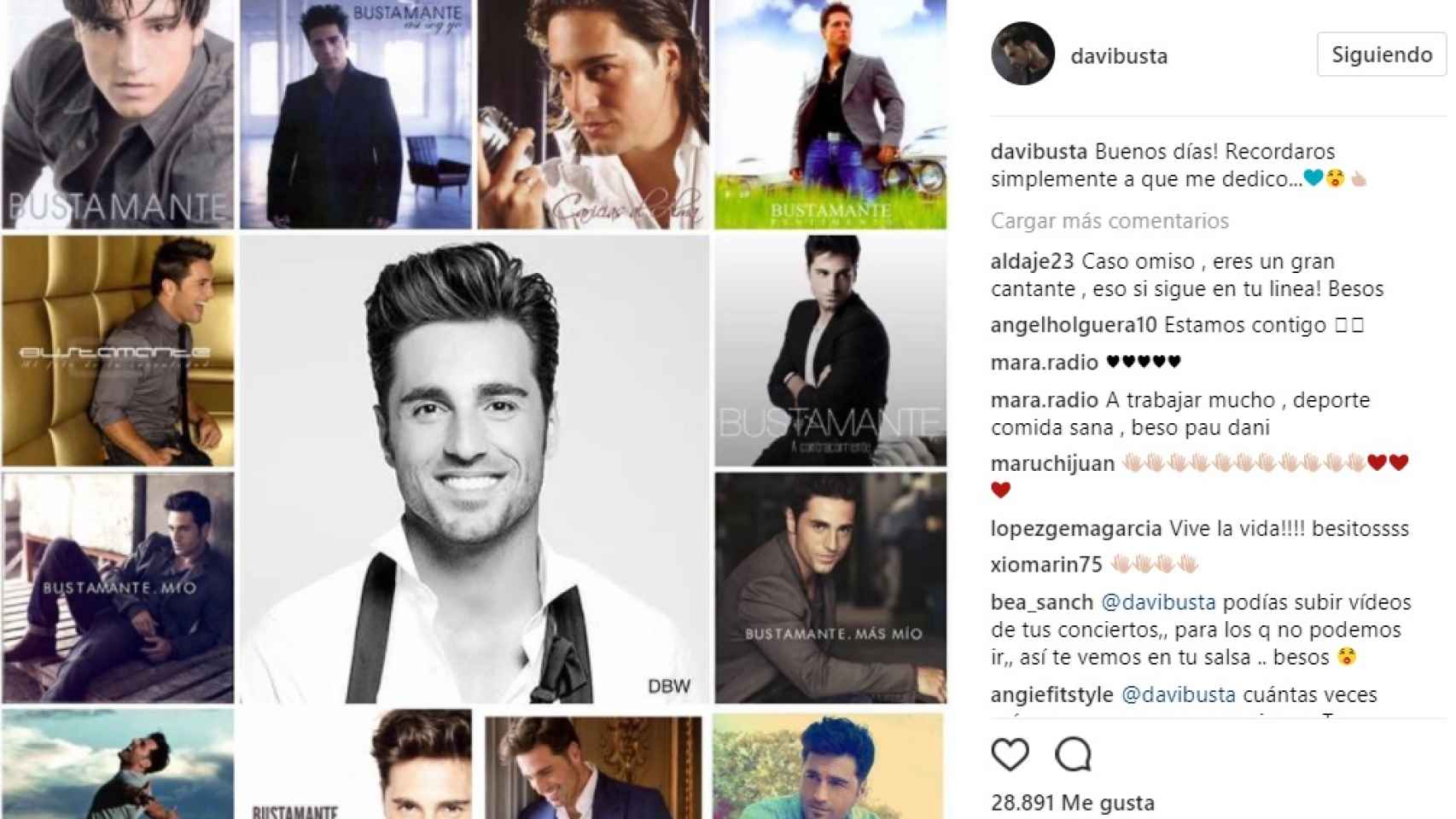 David Bustamante responde a través de Instagram a las últimas críticas