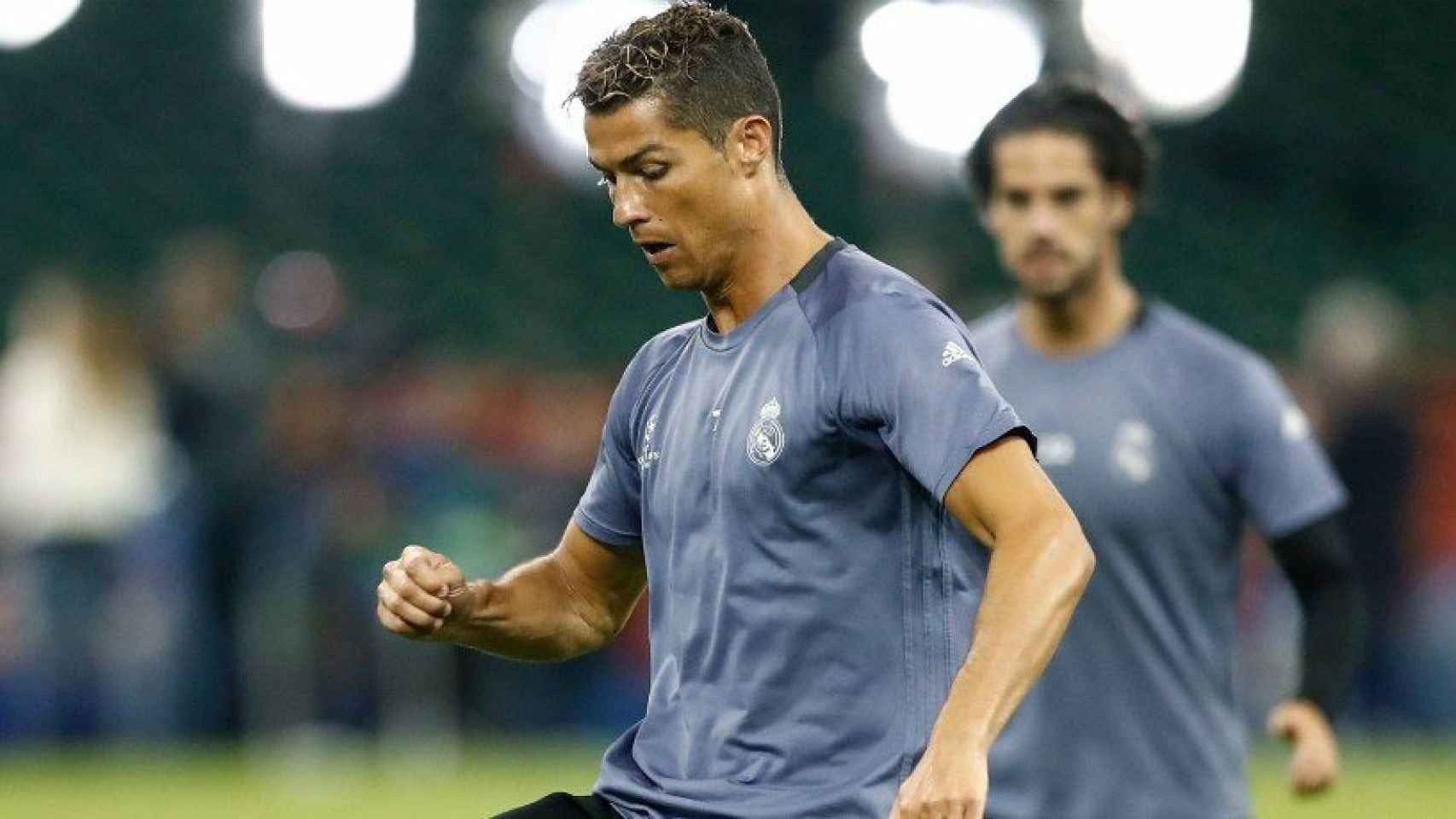 Cristiano Ronaldo, ejercitándose para enfrentarse a la Juve