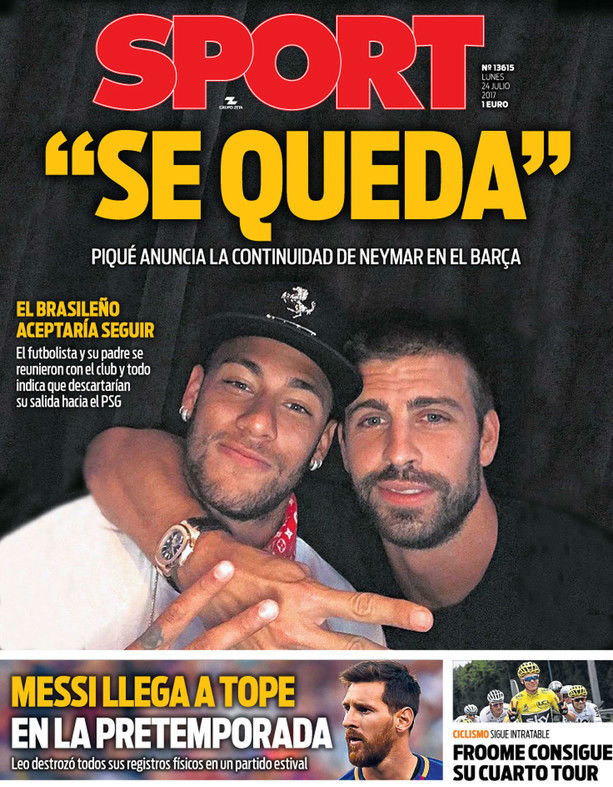 Piqué no está solo: Neymar también pone en evidencia a Sport