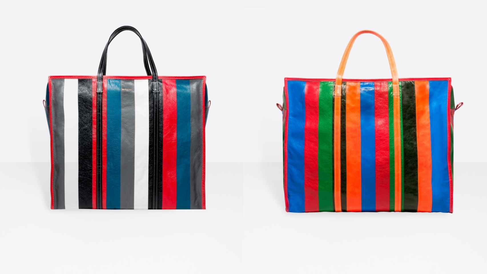 Dos versiones de la Shopper Bag de Balenciaga en piel. | Foto: Balenciaga.