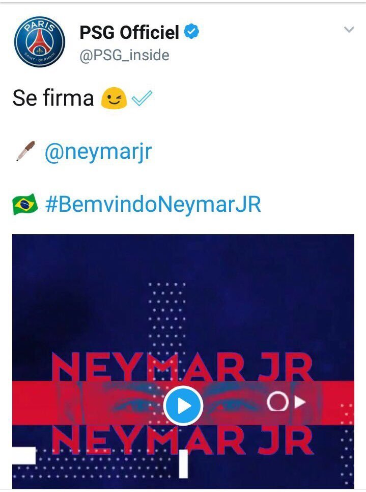 El PSG hace oficial el fichaje de Neymar y humilla a Piqué: Se firma