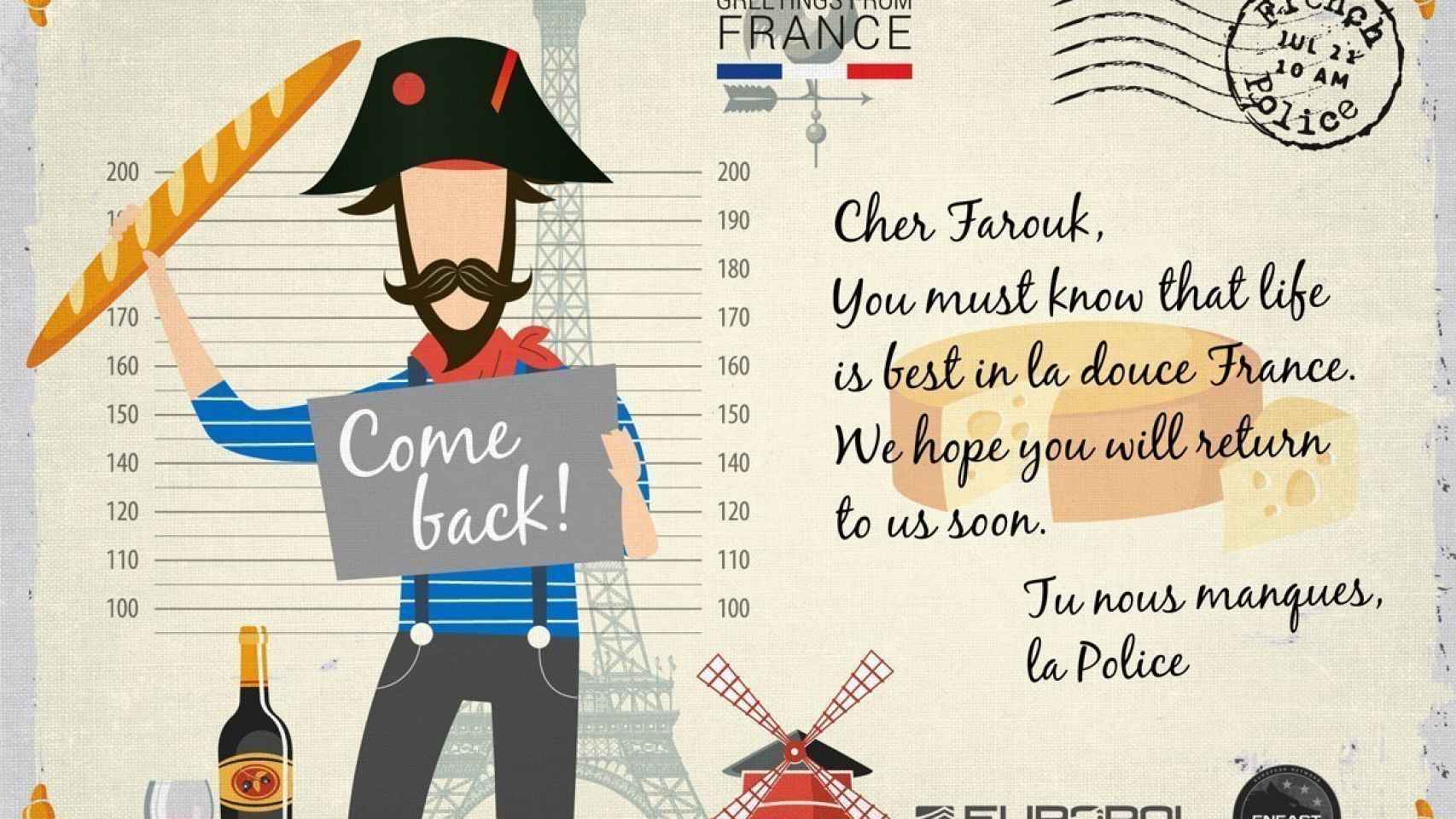 La carta de un fugitivo francés.