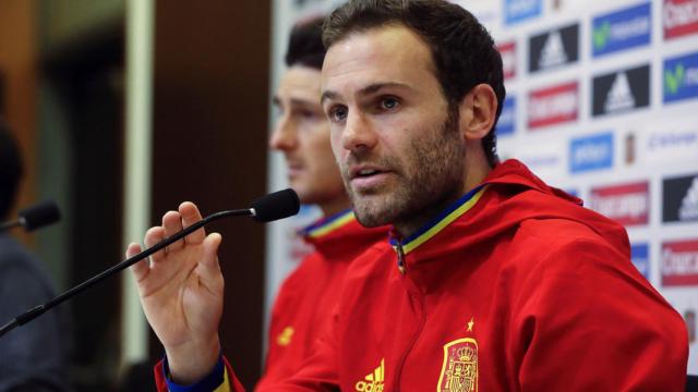 Juan Mata, en una concentración de la selección española.