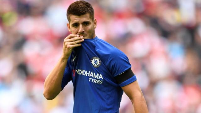 Morata, durante la Community Shield frente al Arsenal.