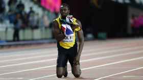 Usain Bolt, tras su último 100 en el Mundial de Londres.
