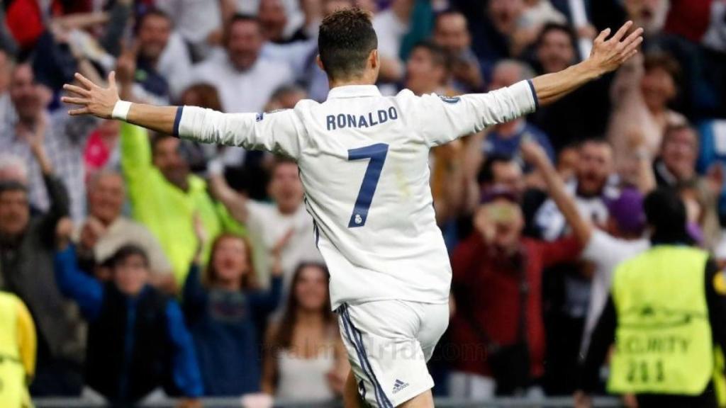 Cristiano celebra su gol contra el Atlético